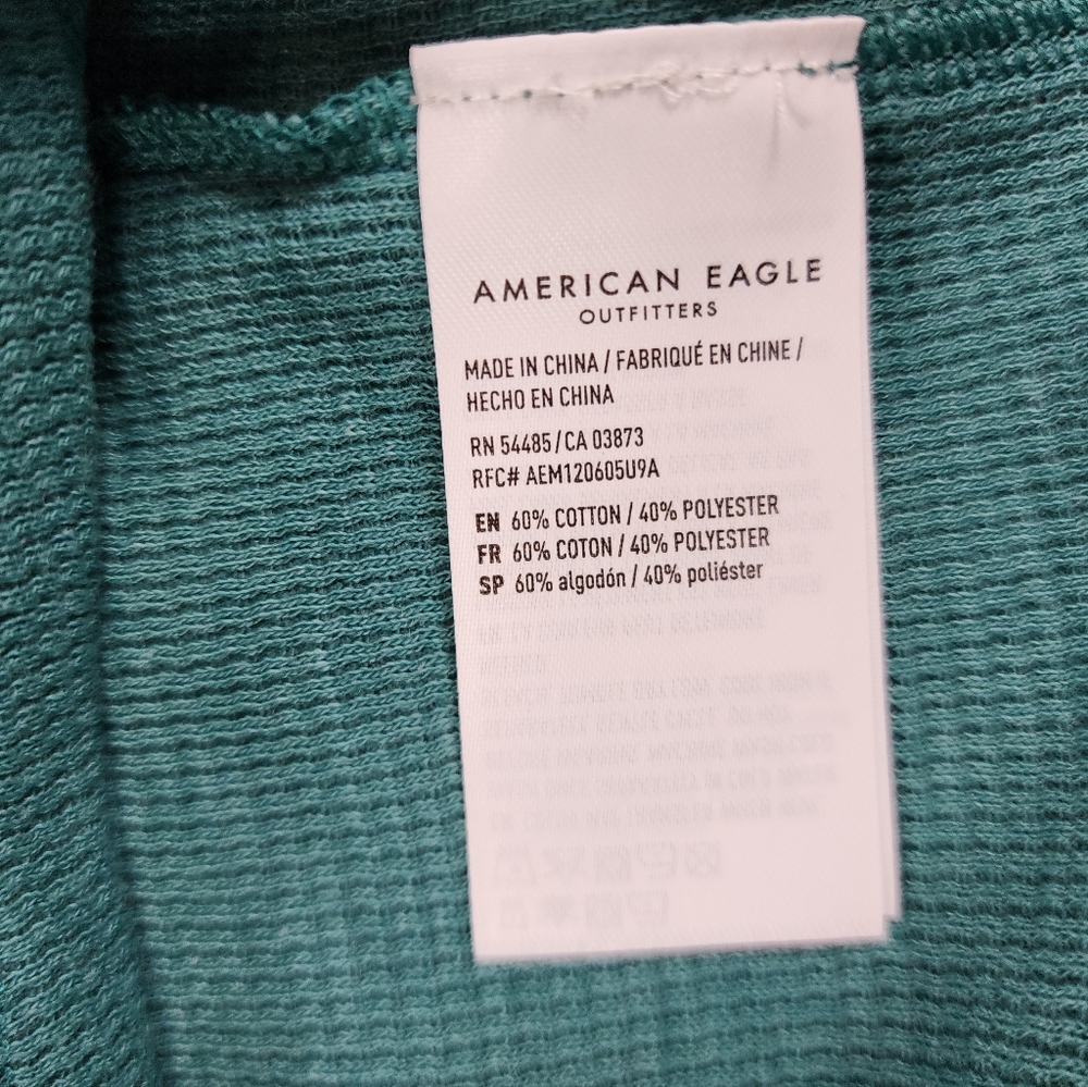 American Eagle Outfitters Textured Knit Cami Tank Teal Green Size XXS - Picture 4 of 9